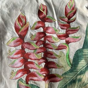 Tropical 17” Embroidered pillow shams throw pillow covers Bird of Paradise